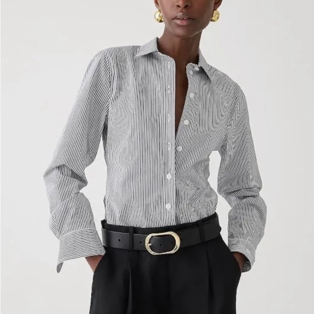 Preppy Jones New York Stripped Button-Down SHIRT no-iron Size 12 - Picture 9 of 12